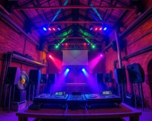 DJ-Set im alten Fabrikgebäude