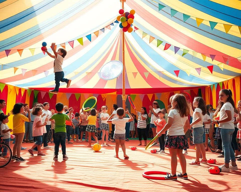 Zirkusakrobatik und Zirkus Jonglieren in Workshops