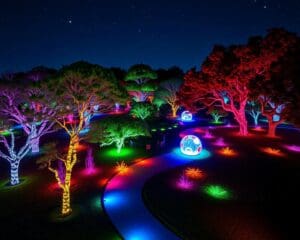 Lichtspiele im Park: Eine Nacht voller Farben