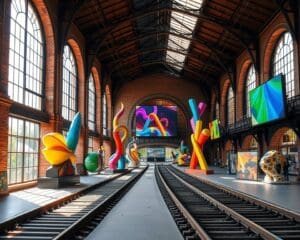 Kunstinstallation im alten Bahnhof