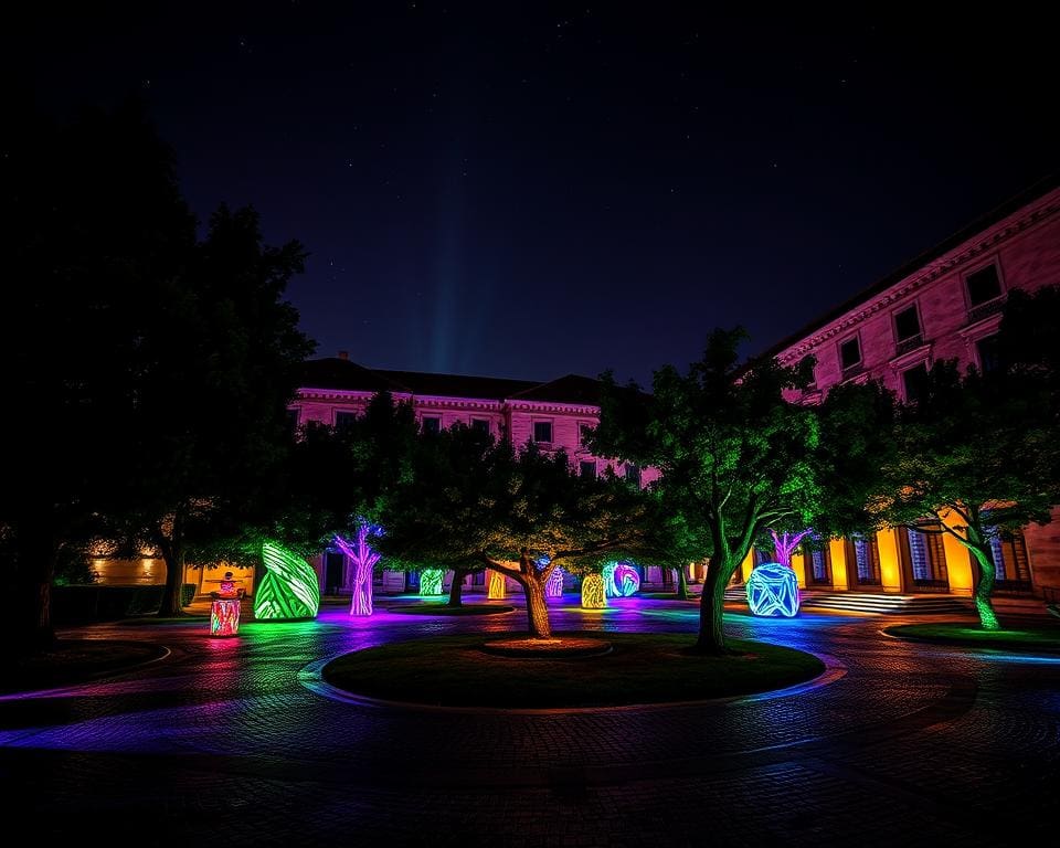 Lichtinstallationen im Museumshof