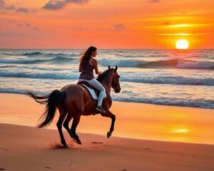 Mit dem Pferd am Strand entlang: Freiheit spüren