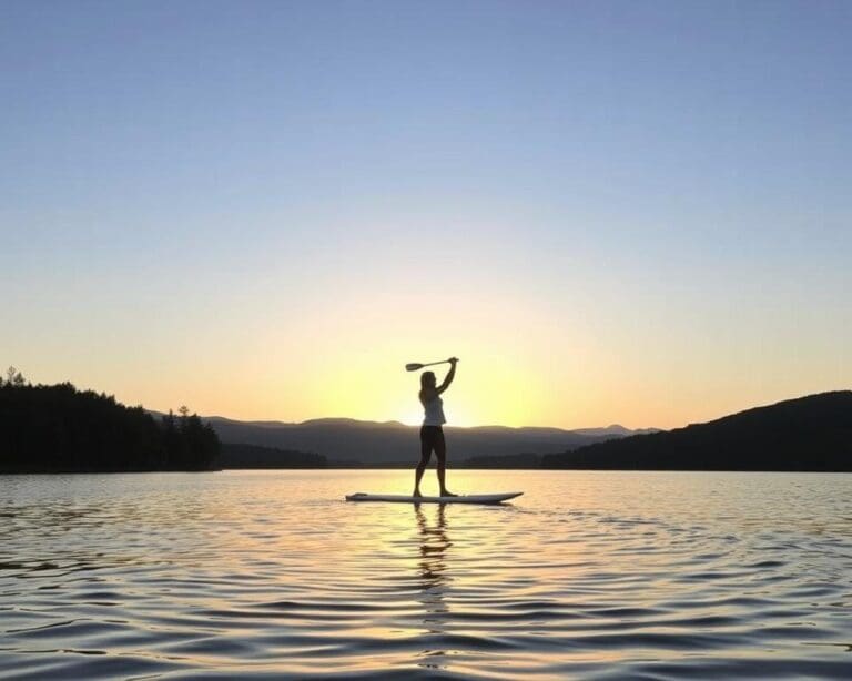 Stand-up-Paddling auf Seen: Balance finden