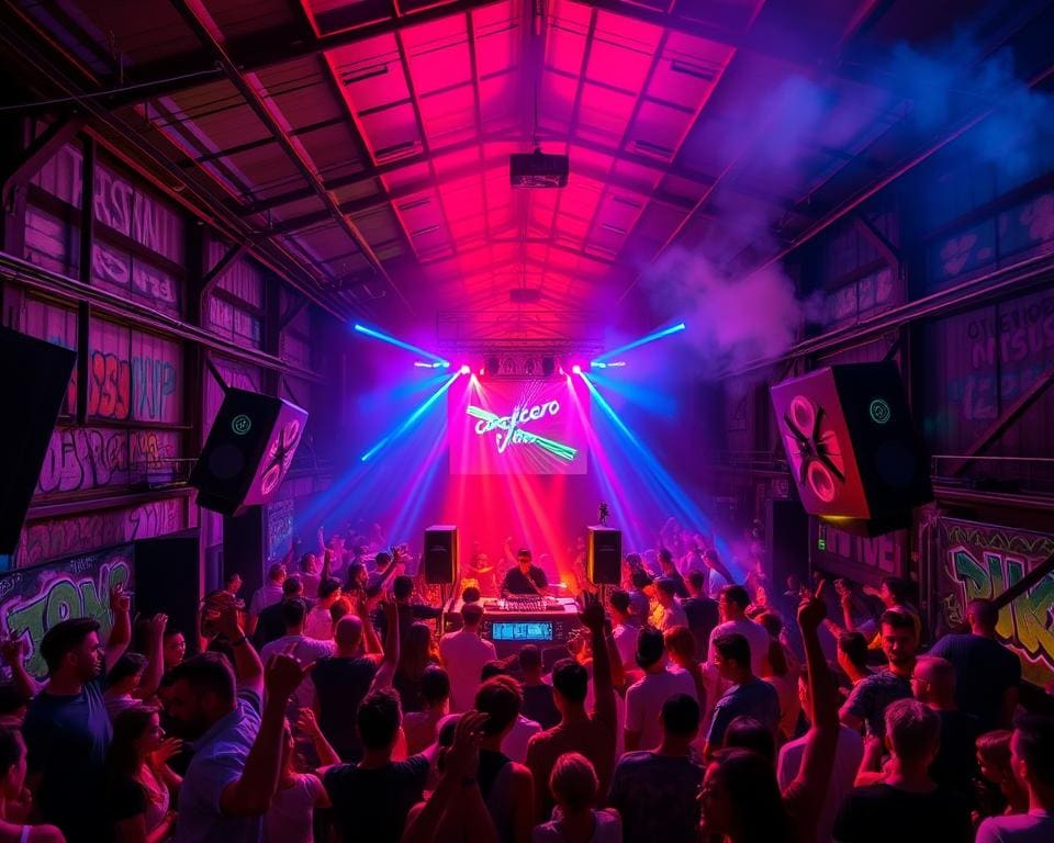 DJ-Nacht in der alten Fabrikhalle